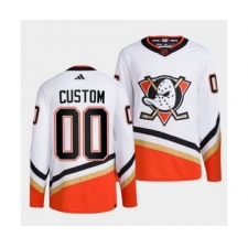 Men's Anaheim Ducks Custom White 2022-23 Reverse Retro Stitched Jersey