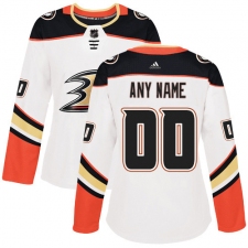 Women's Adidas Anaheim Ducks Customized Authentic White Away NHL Jersey