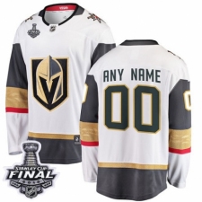 Youth Vegas Golden Knights Customized Authentic White Away Fanatics Branded Breakaway 2018 Stanley Cup Final NHL Jersey