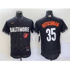Men's Baltimore Orioles #35 Adley Rutschman Black 2023 City Connect Flex Base Stitched Jersey