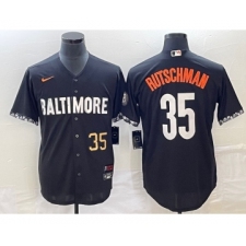 Men's Baltimore Orioles #35 Adley Rutschman Number Black 2023 City Connect Cool Base Stitched Jersey 2
