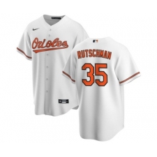 Men's Baltimore Orioles #35 Adley Rutschman White Cool Base Stitched Jersey