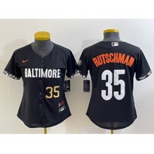 Women's Baltimore Orioles #35 Adley Rutschman Number Black 2023 City Connect Cool Base Stitched Jersey