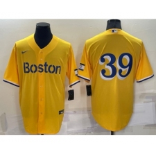 Men's Boston Red Sox #39 Christian Arroyo Gold No Name 2021 City Connect Stitched MLB Cool Base Nike Jersey
