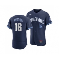 Men's Chicago Cubs #16 Patrick Wisdom 2021 Navy City Connect Stitched MLB Jersey