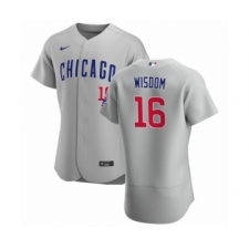 Men's Chicago Cubs #16 Patrick Wisdom Gray Flex Base Stitched Jersey