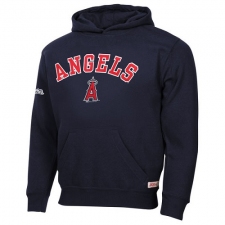 MLB Los Angeles Angels of Anaheim Stitches Fastball Fleece Pullover Hoodie - Navy Blue