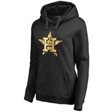 MLB Houston Astros Women's Gold Collection Pullover Hoodie - Black