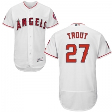 Men's Majestic Los Angeles Angels of Anaheim #27 Mike Trout White Home Flex Base Authentic Collection MLB Jersey