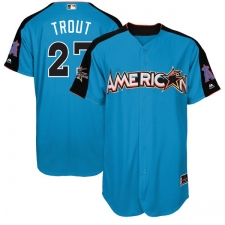 Youth Majestic Los Angeles Angels of Anaheim #27 Mike Trout Authentic Blue American League 2017 MLB All-Star MLB Jersey