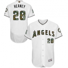 Men's Majestic Los Angeles Angels of Anaheim #28 Andrew Heaney Authentic White 2016 Memorial Day Fashion Flex Base MLB Jersey