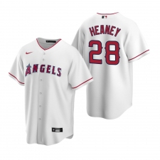 Men's Nike Los Angeles Angels #28 Andrew Heaney White Home Stitched Baseball Jersey