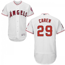 Men's Majestic Los Angeles Angels of Anaheim #29 Rod Carew White Home Flex Base Authentic Collection MLB Jersey