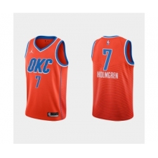 Men's Oklahoma City Thunder #7 Chet Holmgren Orange Stitched Basketball Jersey