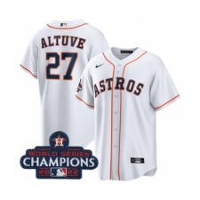 Men's Houston Astros #27 Jose Altuve White 2022 World Series Champions Home Stitched Baseball Jersey