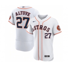 Men's Houston Astros #27 Jose Altuve White 2022 World Series Flex Base Stitched Baseball Jersey