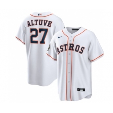 Men's Houston Astros #27 Jose Altuve White 2022 World Series Home Stitched Baseball Jersey