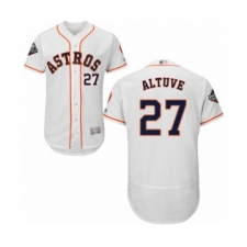 Men's Houston Astros #27 Jose Altuve White Home Flex Base Authentic Collection 2019 World Series Bound Baseball Jersey