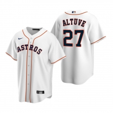 Men's Nike Houston Astros #27 Jose Altuve White Home Stitched Baseball Jersey