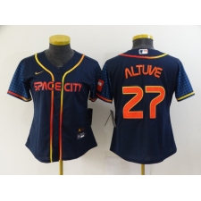 Women's Houston Astros #27 Jose Altuve Nike Navy 2022 City Connect Player Jersey