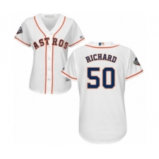 Women's Houston Astros #50 J.R. Richard Authentic White Home Cool Base 2019 World Series Bound Baseball Jersey