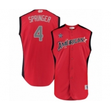 Men's Houston Astros #4 George Springer Authentic Red American League 2019 Baseball All-Star Jersey