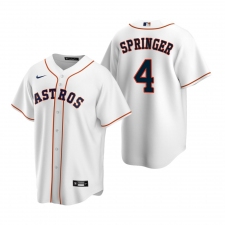 Men's Nike Houston Astros #4 George Springer White Home Stitched Baseball Jersey