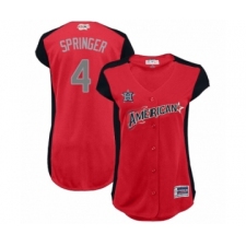 Women's Houston Astros #4 George Springer Authentic Red American League 2019 Baseball All-Star Jersey