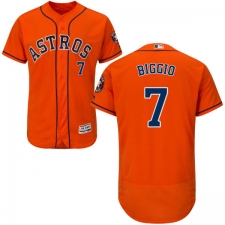 Men's Majestic Houston Astros #7 Craig Biggio Orange Alternate Flex Base Authentic Collection MLB Jersey