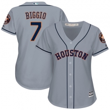Women's Majestic Houston Astros #7 Craig Biggio Replica Grey Road Cool Base MLB Jersey
