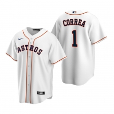 Men's Nike Houston Astros #1 Carlos Correa White Home Stitched Baseball Jersey