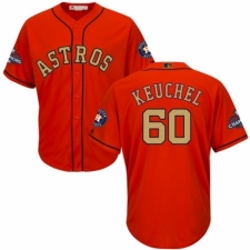Youth Majestic Houston Astros #60 Dallas Keuchel Authentic Orange Alternate 2018 Gold Program Cool Base MLB Jersey