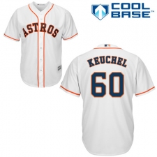 Youth Majestic Houston Astros #60 Dallas Keuchel Authentic White Home Cool Base MLB Jersey