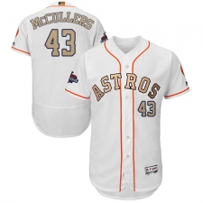 Men's Majestic Houston Astros #43 Lance McCullers White 2018 Gold Program Flex Base Authentic Collection MLB Jersey