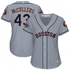 Women's Majestic Houston Astros #43 Lance McCullers Replica Grey Road 2017 World Series Champions Cool Base MLB Jersey