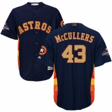 Youth Majestic Houston Astros #43 Lance McCullers Authentic Navy Blue Alternate 2018 Gold Program Cool Base MLB Jersey