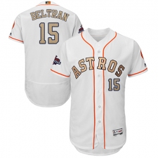 Men's Majestic Houston Astros #15 Carlos Beltran White 2018 Gold Program Flex Base Authentic Collection MLB Jersey