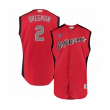 Men's Houston Astros #2 Alex Bregman Authentic Red American League 2019 Baseball All-Star Jersey