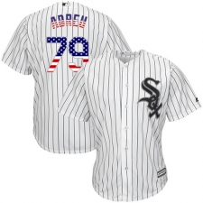 Men's Majestic Chicago White Sox #79 Jose Abreu Authentic White USA Flag Fashion MLB Jersey