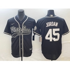 Men's Chicago White Sox #45 Michael Jordan Black Cool Base Stitched Baseball Jersey