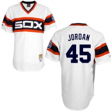 Men's Mitchell and Ness 1983 Chicago White Sox #45 Michael Jordan Authentic White Throwback MLB Jersey