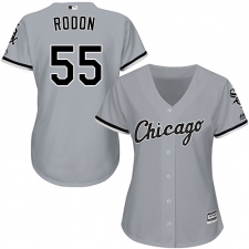 Women's Majestic Chicago White Sox #55 Carlos Rodon Replica Grey Road Cool Base MLB Jersey