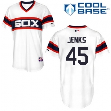 Men's Majestic Chicago White Sox #45 Bobby Jenks White Alternate Flex Base Authentic Collection MLB Jersey