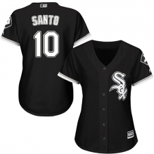 Women's Majestic Chicago White Sox #10 Ron Santo Authentic Black Alternate Home Cool Base MLB Jersey