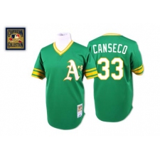 Men's Mitchell and Ness Oakland Athletics #33 Jose Canseco Replica Green Throwback MLB Jersey