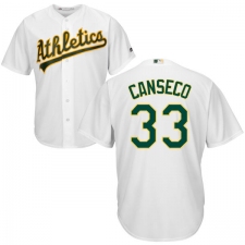Youth Majestic Oakland Athletics #33 Jose Canseco Replica White Home Cool Base MLB Jersey