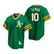 Men's Nike Oakland Athletics #10 Marcus Semien Kelly Green Cooperstown Collection Road Stitched Baseball Jersey