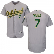 Men's Majestic Oakland Athletics #7 Walt Weiss Grey Road Flex Base Authentic Collection MLB Jersey