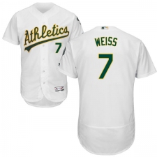 Men's Majestic Oakland Athletics #7 Walt Weiss White Home Flex Base Authentic Collection MLB Jersey
