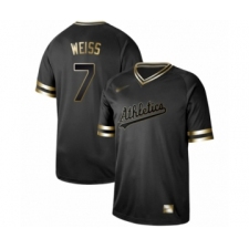 Men's Oakland Athletics #7 Walt Weiss Authentic Black Gold Fashion Baseball Jersey